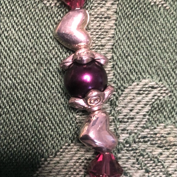 Bracelet w/ Swarovski Crystal Sterling Silver- Toggle Clasp - 7" Garnet Color - Picture 3 of 7